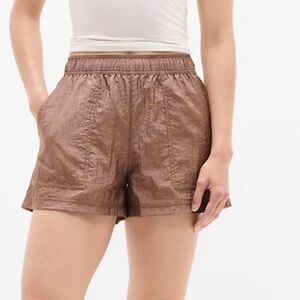 Athleta High Waist metallic Brown Women's Shorts